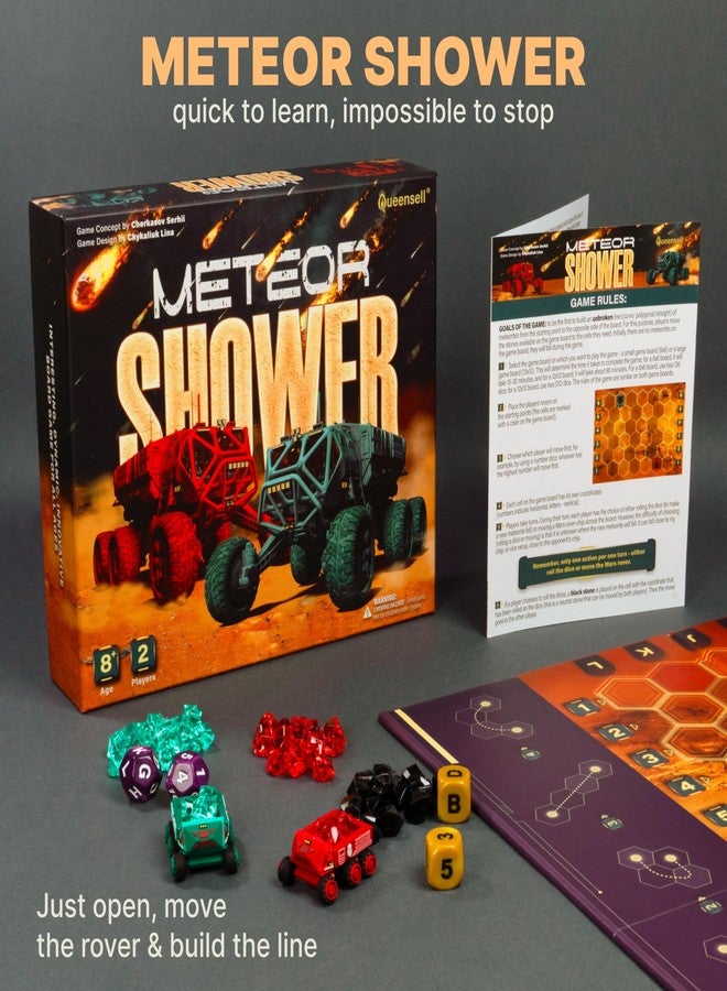 Queensell Meteor Shower - Board Game for Adults and Kids - Fast Strategy Game - 2 Player Tabletop Game - Educational Toys Gift - Fun Family Games for Ages 8 and up - Image 2